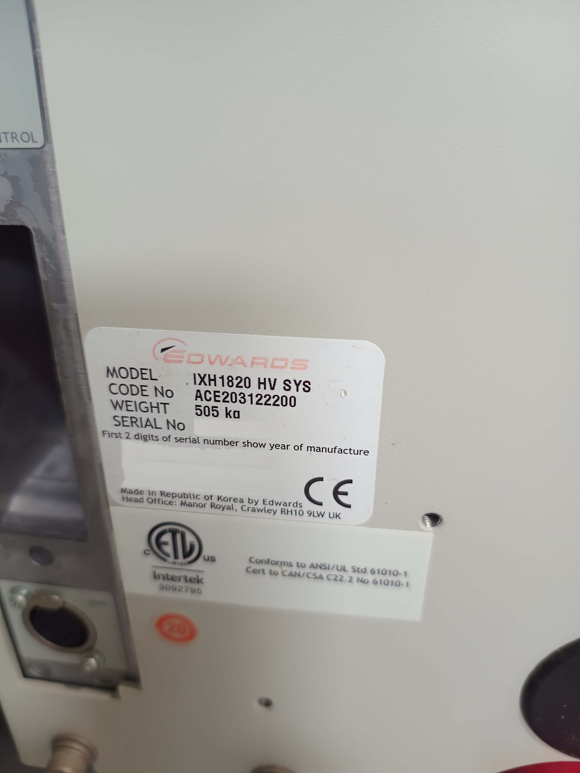 图为 已使用的 EDWARDS iXH1820 HV 待售