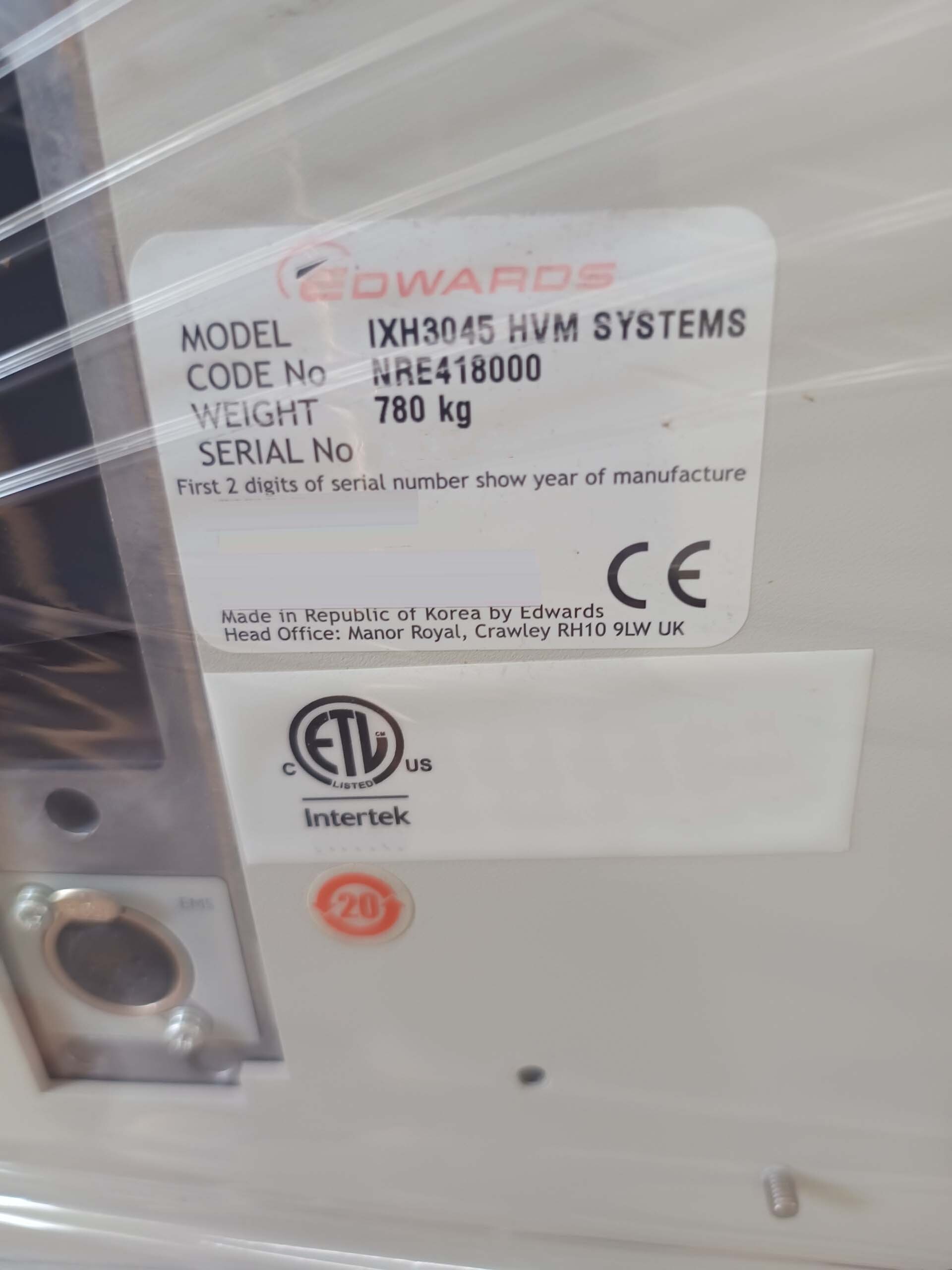 图为 已使用的 EDWARDS iXH3045H 待售