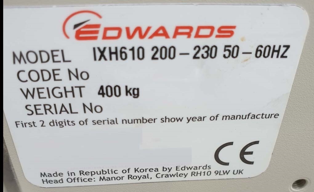 Photo Used EDWARDS iXH610 For Sale