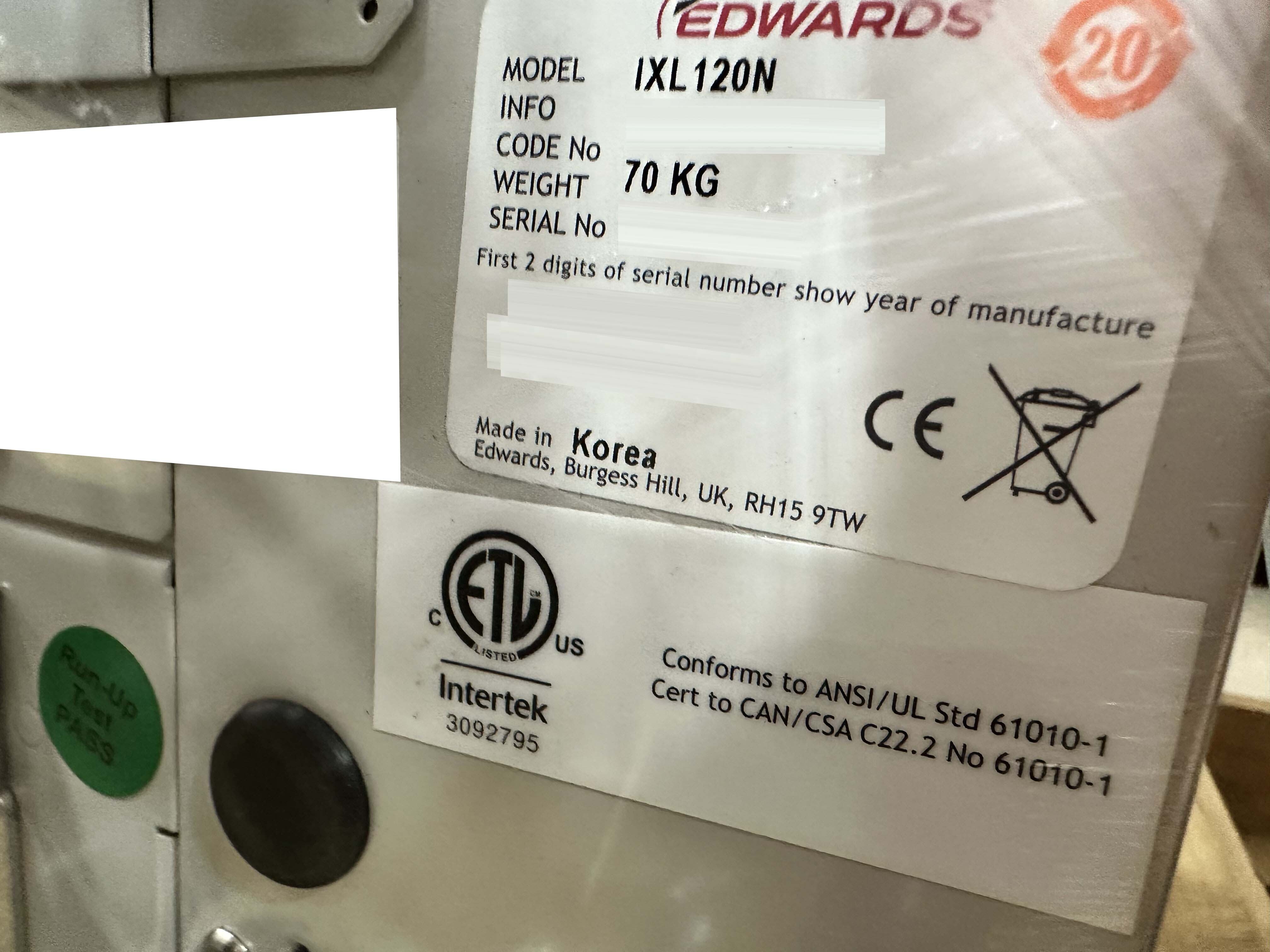 Foto Verwendet EDWARDS iXL120 Zum Verkauf