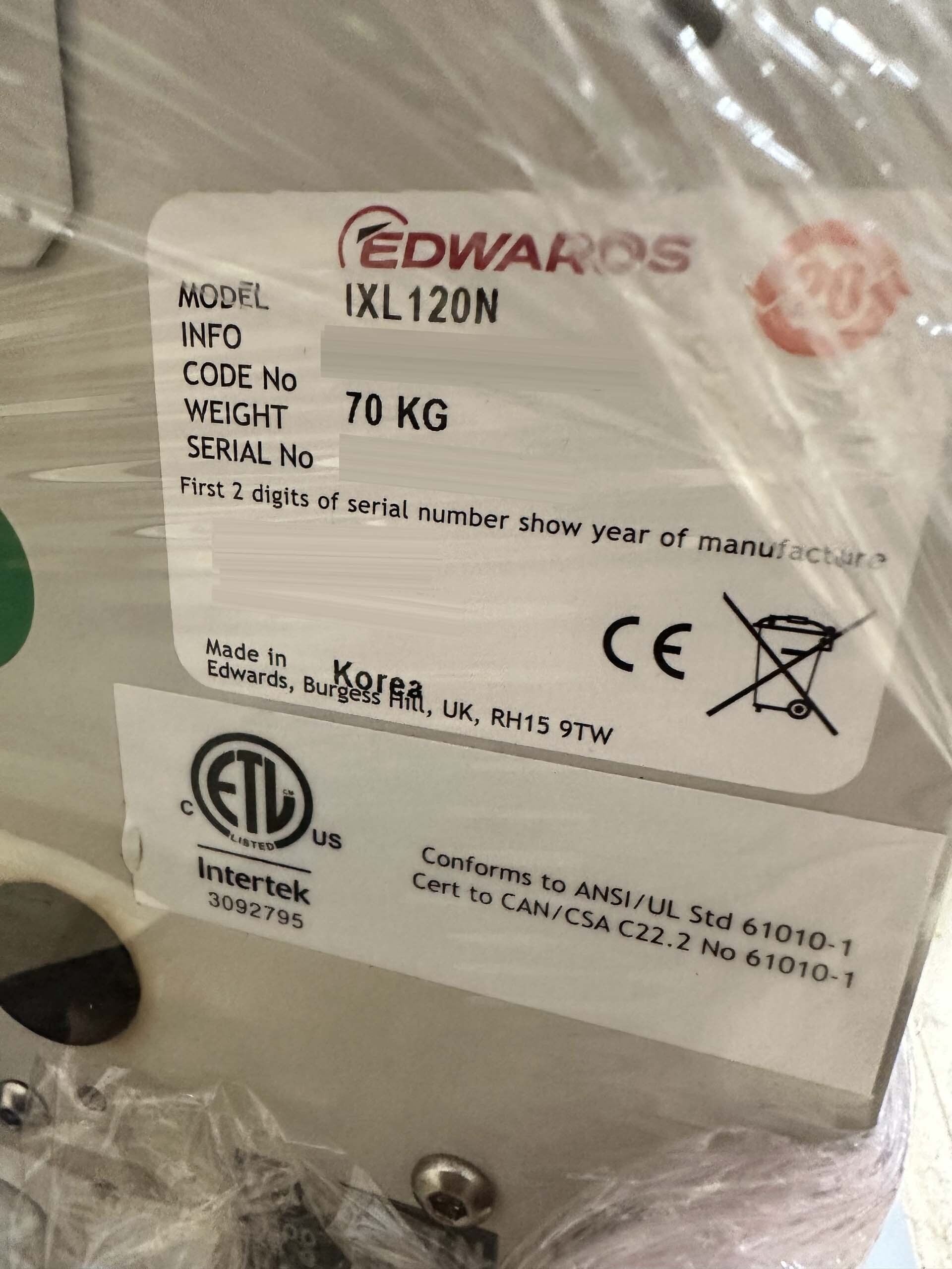 Foto Verwendet EDWARDS iXL120 Zum Verkauf