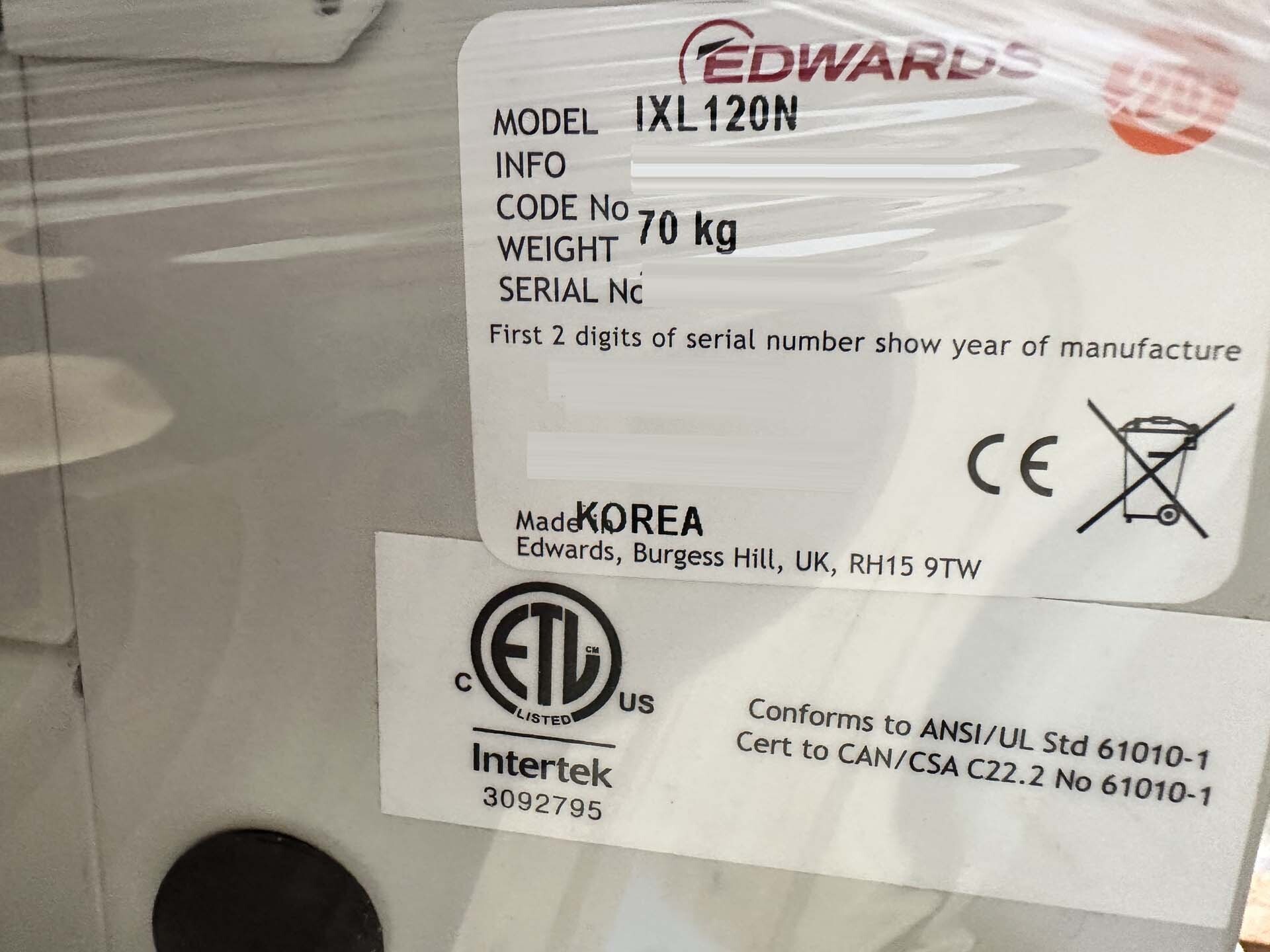 Foto Verwendet EDWARDS iXL120 Zum Verkauf