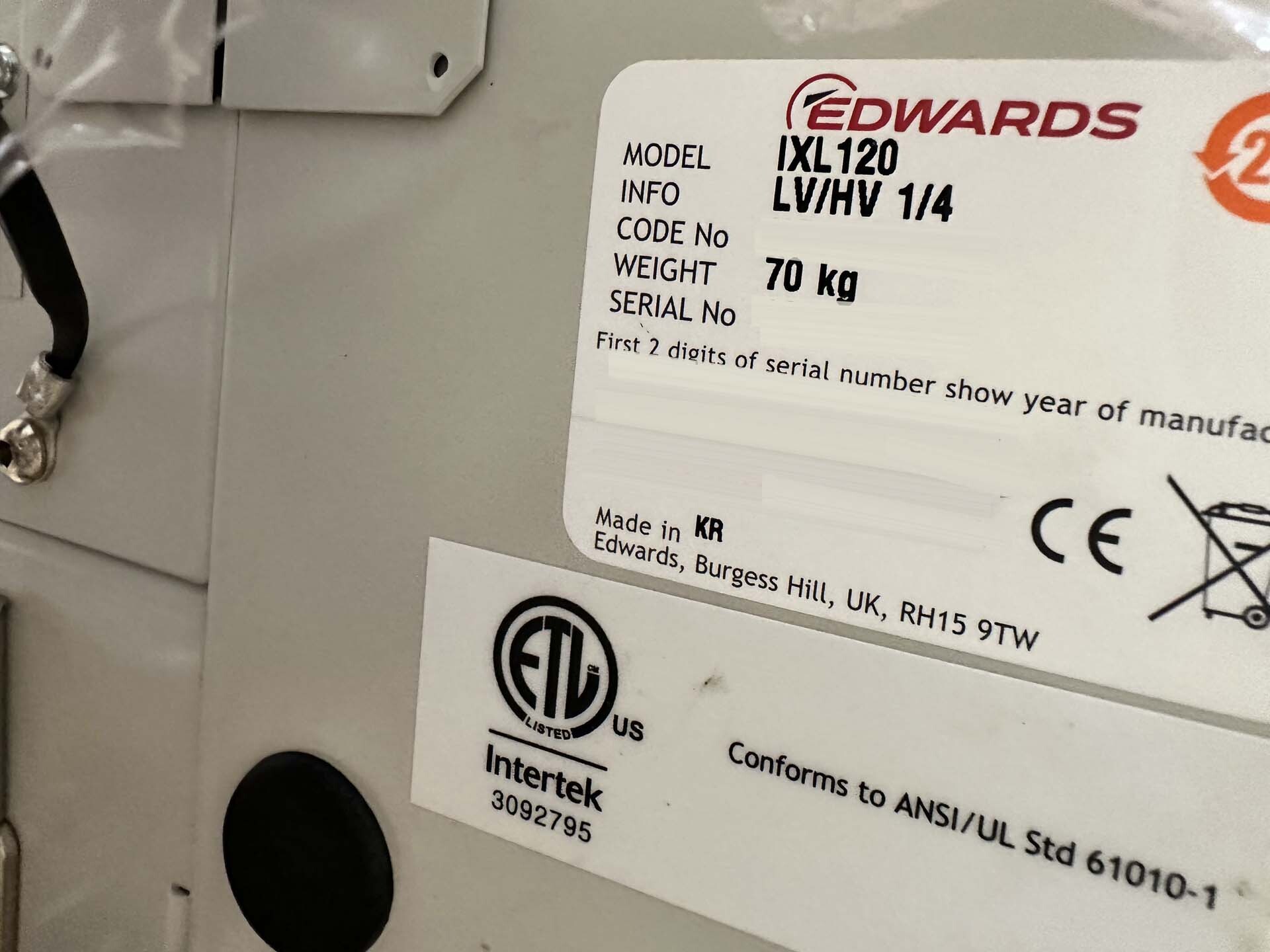 Foto Verwendet EDWARDS iXL120 Zum Verkauf