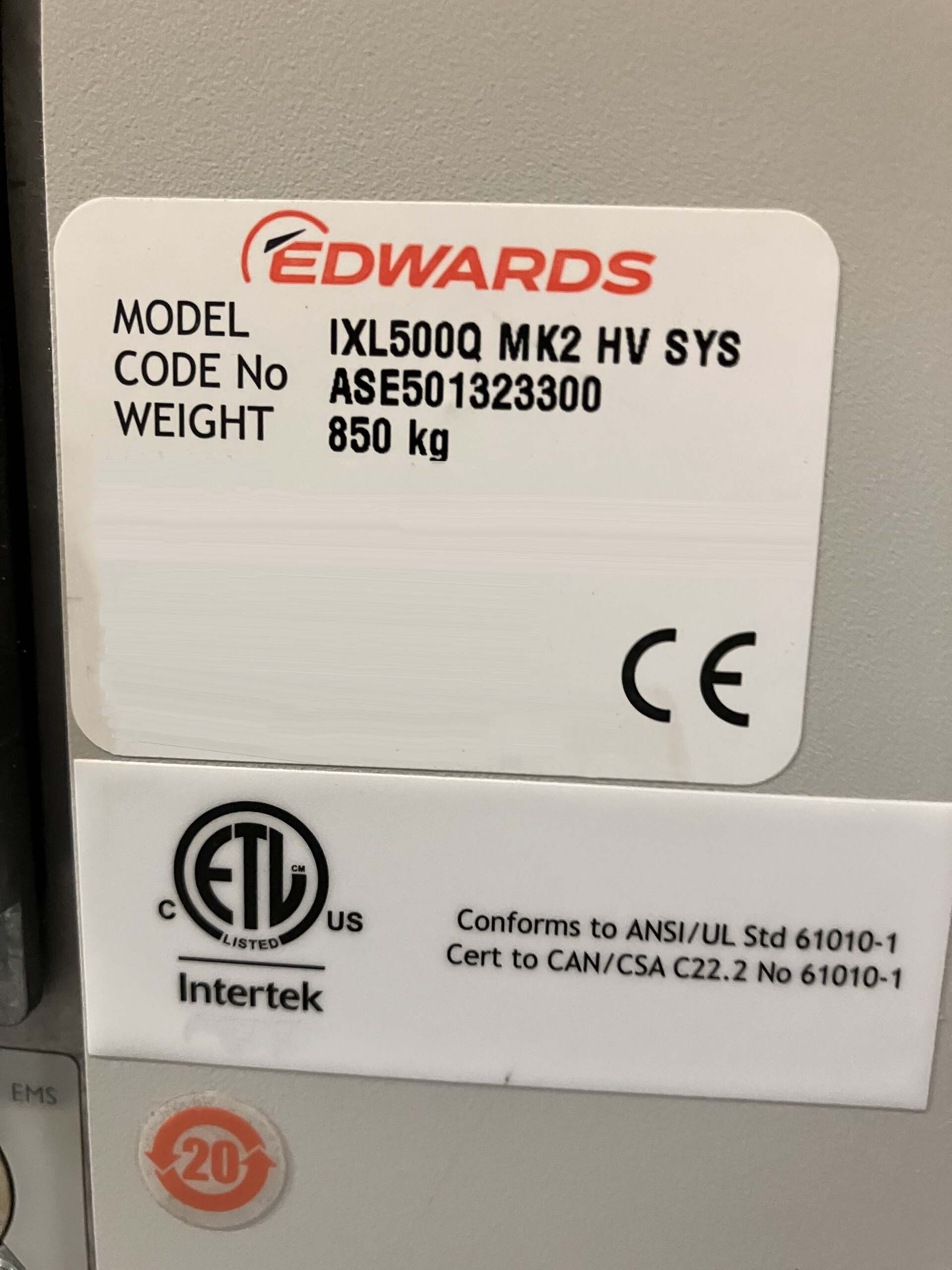 フォト（写真） 使用される EDWARDS iXL500Q 販売のために