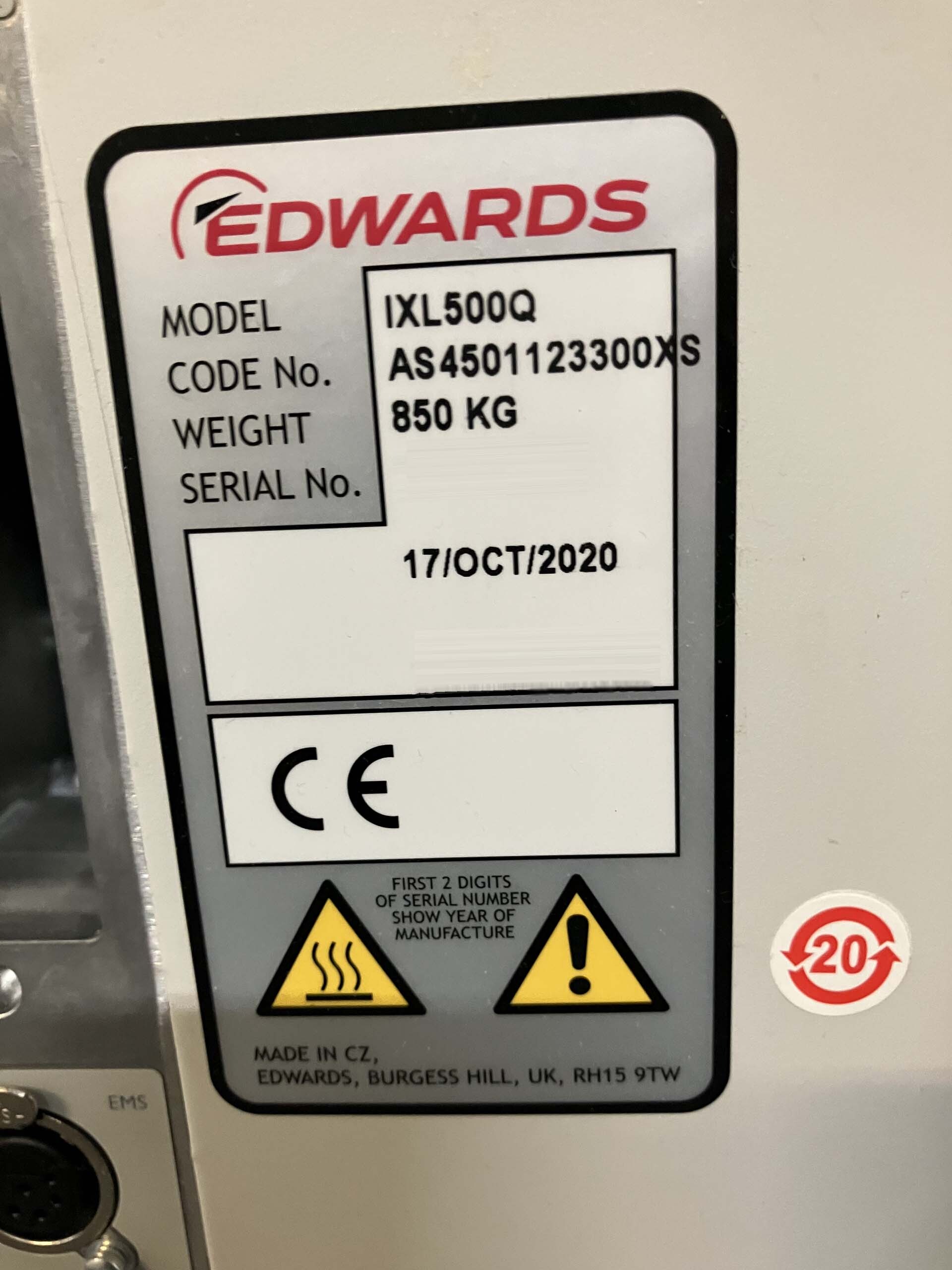 图为 已使用的 EDWARDS iXL500Q 待售
