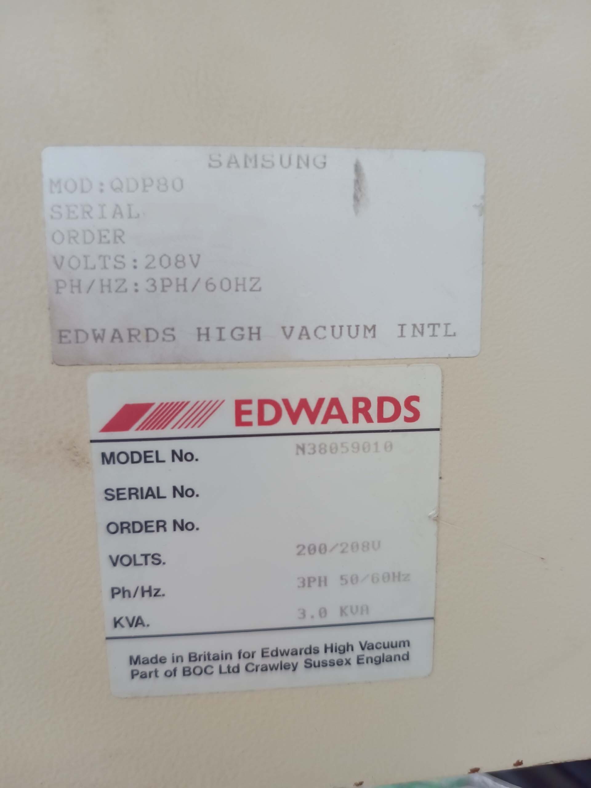 圖為 已使用的 EDWARDS N38059010 待售