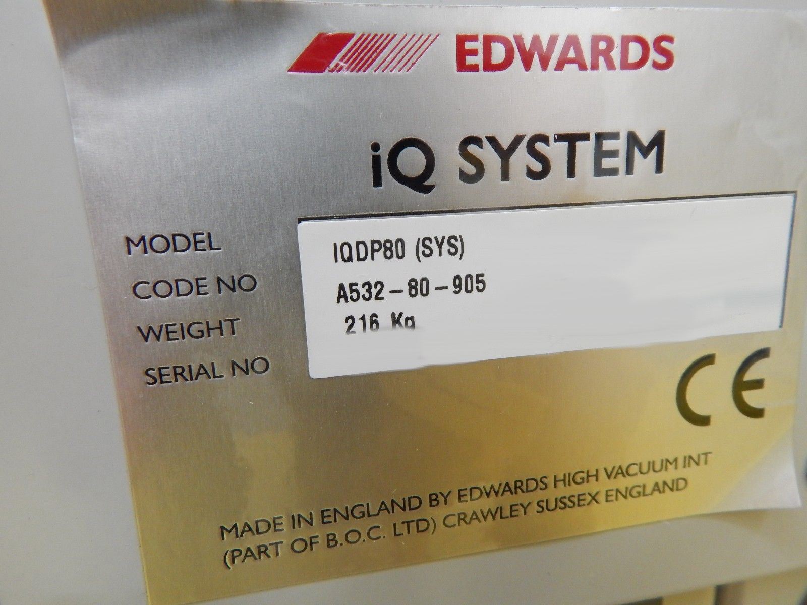 图为 已使用的 EDWARDS QDP80 / D37202000 待售