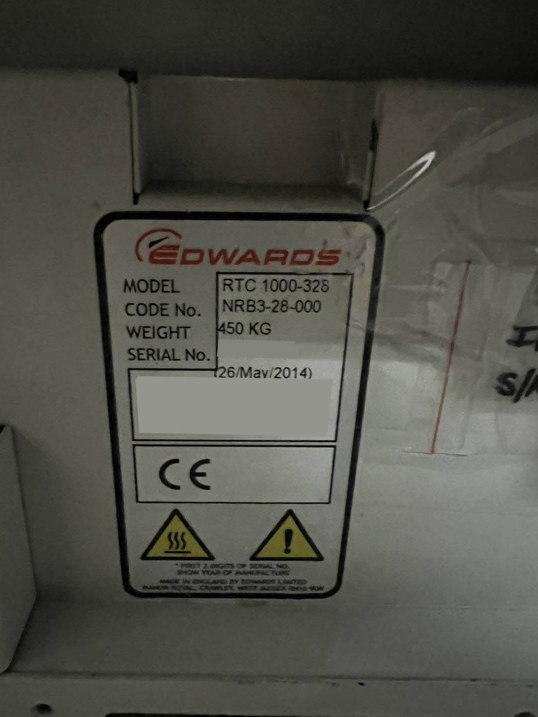 Photo Utilisé EDWARDS RTC 1000-328 À vendre