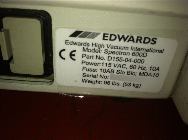 フォト（写真） 使用される EDWARDS Spectron 600D 販売のために