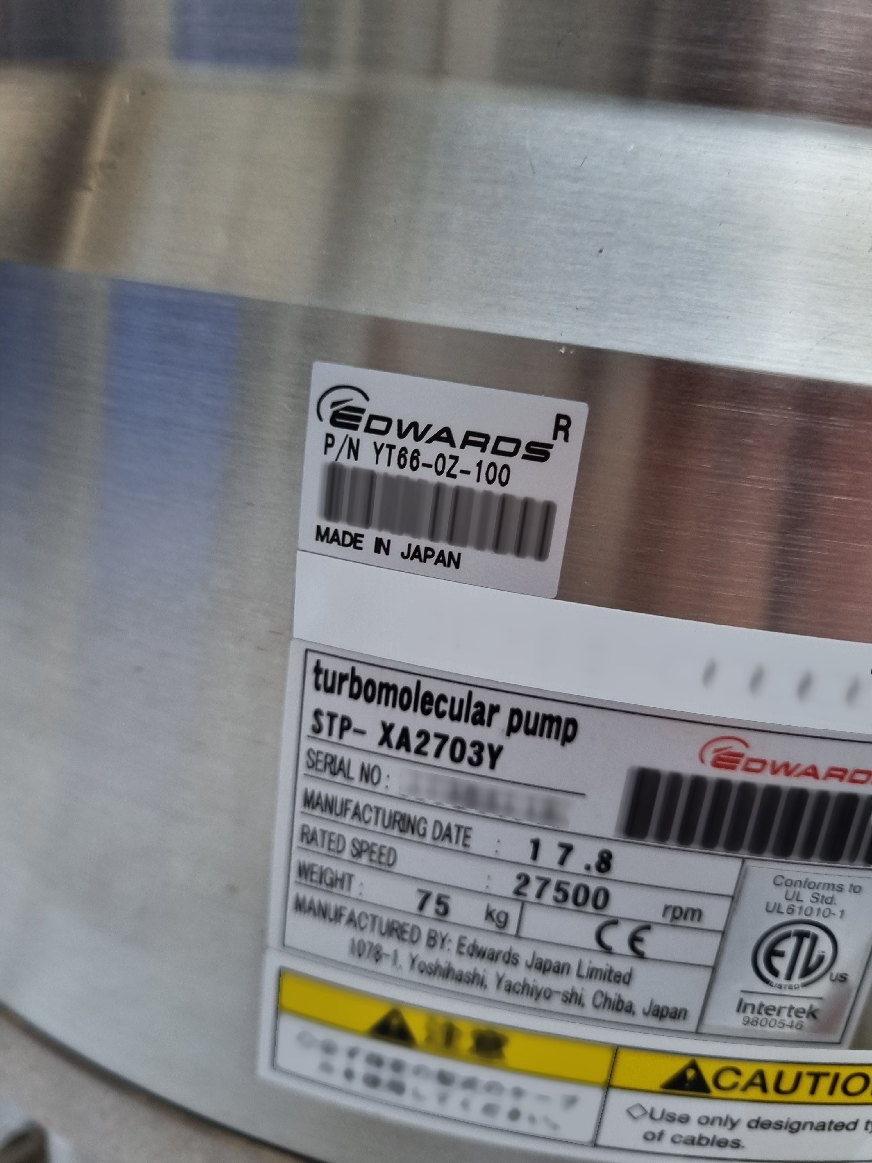 圖為 已使用的 EDWARDS STP-XA2703Y 待售