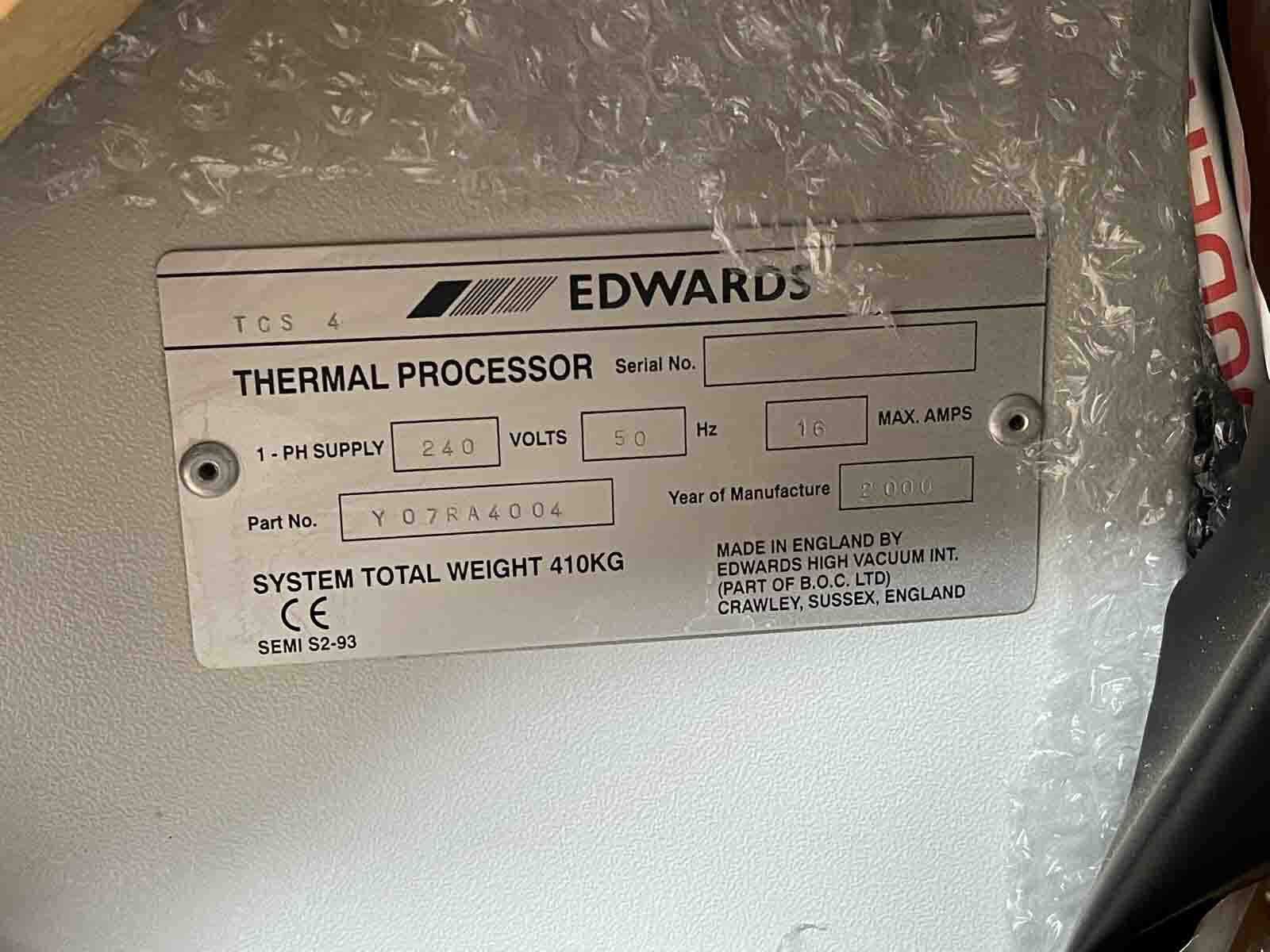 フォト（写真） 使用される EDWARDS TCS-4 販売のために