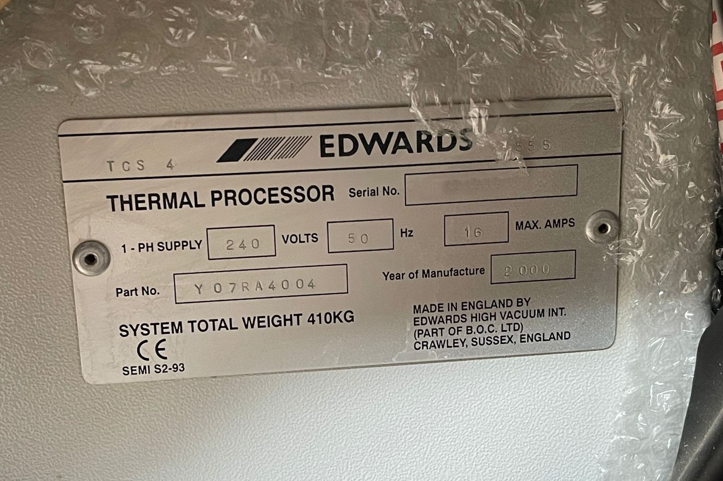 圖為 已使用的 EDWARDS TCS-4 待售