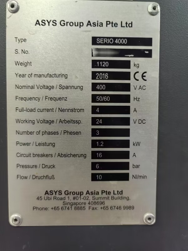 Photo Used EKRA Serio 4000 For Sale