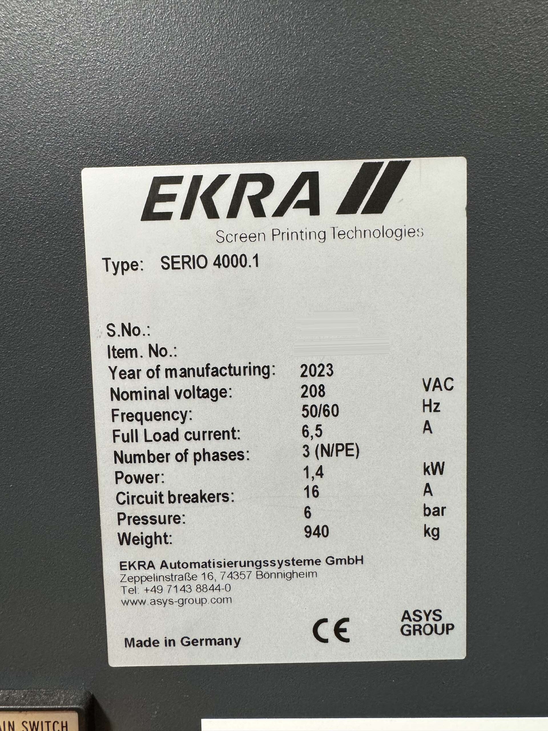 사진 사용됨 EKRA Serio 4000 판매용