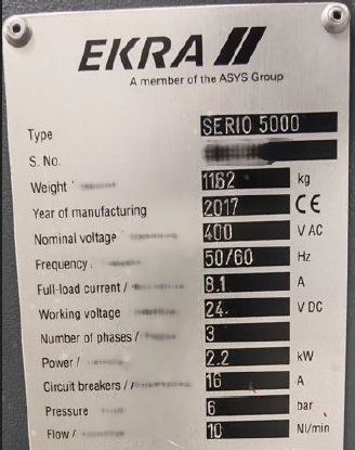 사진 사용됨 EKRA Serio 5000 판매용