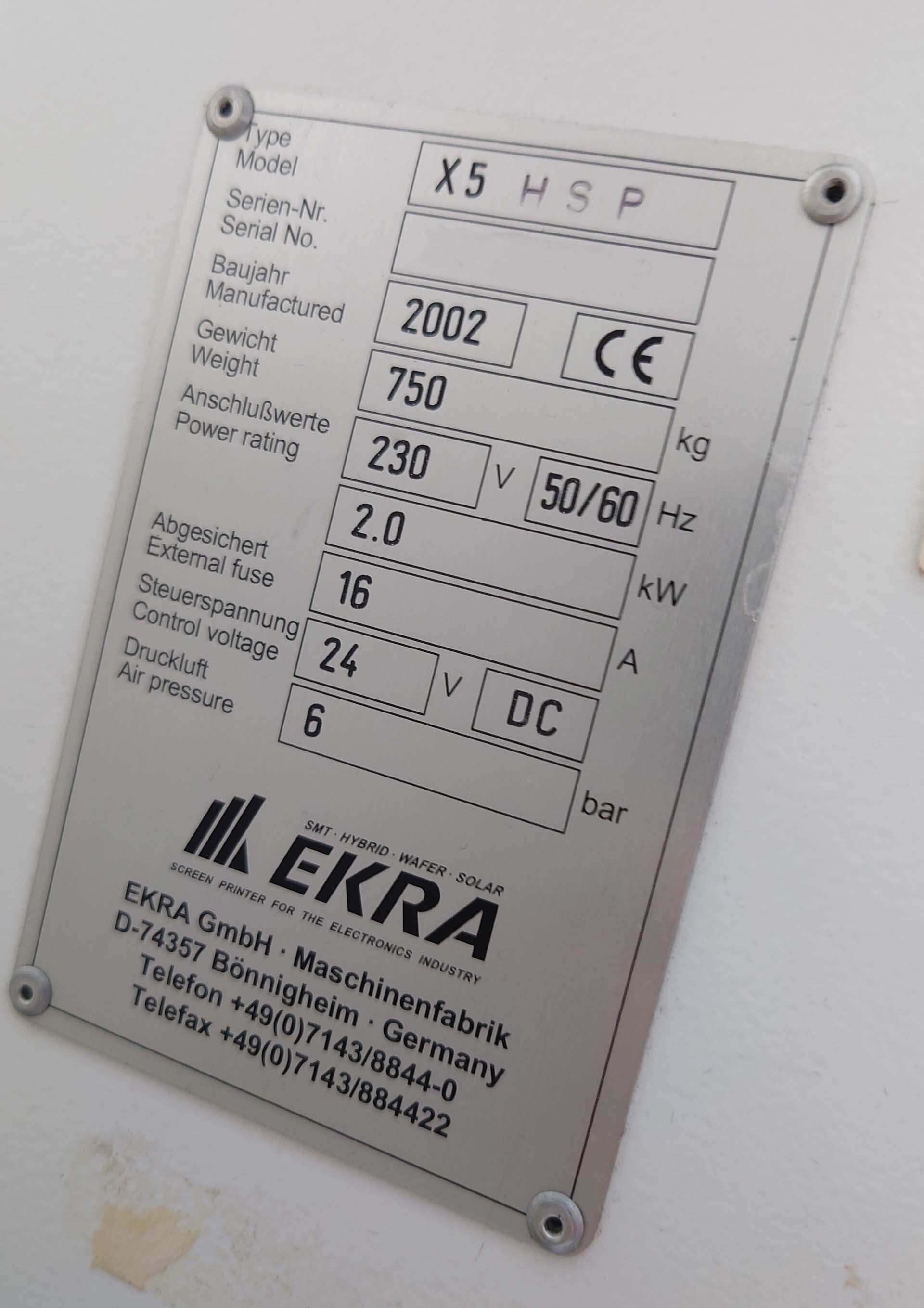 Foto Verwendet EKRA X5 HSP Zum Verkauf