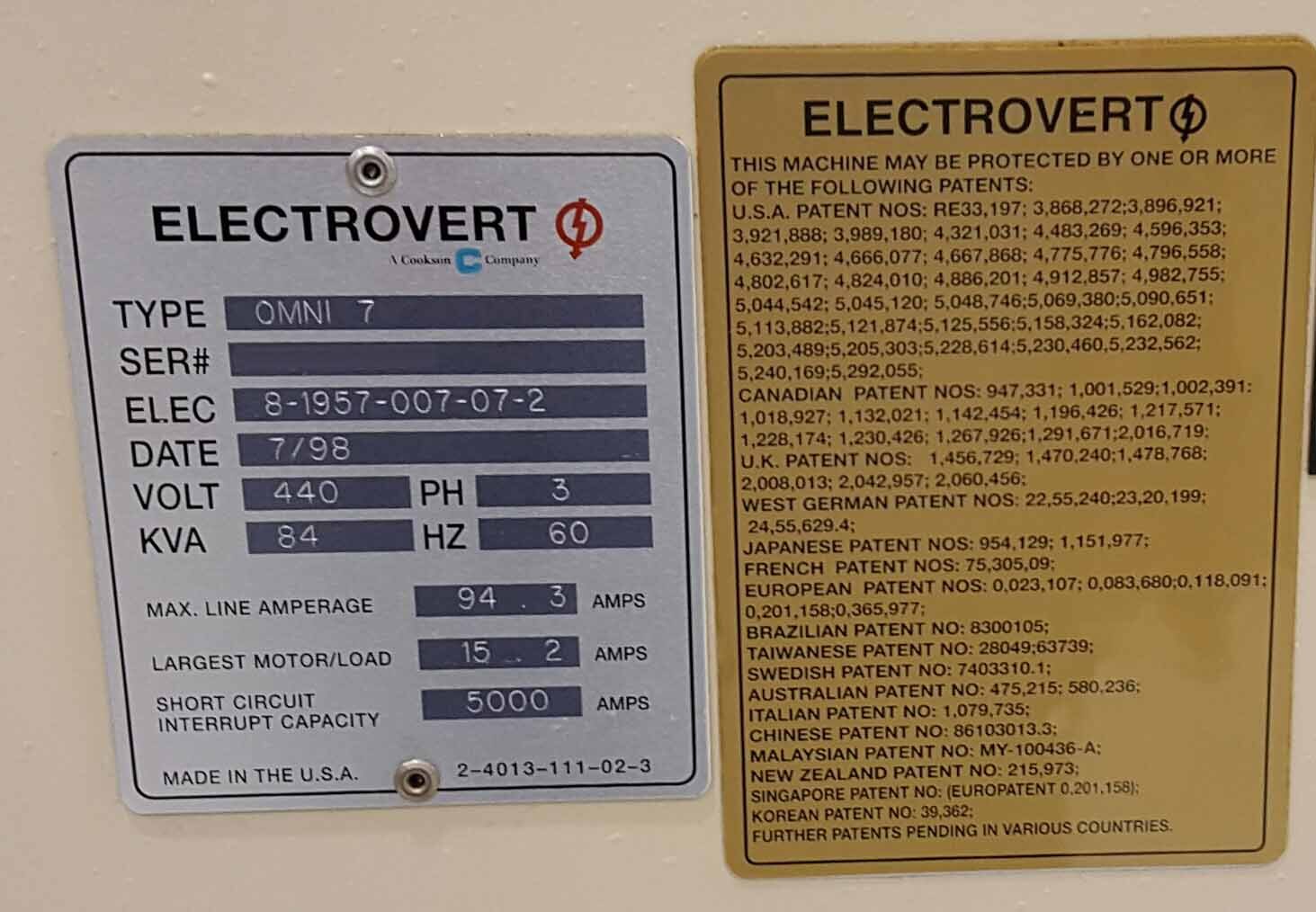 圖為 已使用的 ELECTROVERT / SPEEDLINE OmniFlow 7 待售