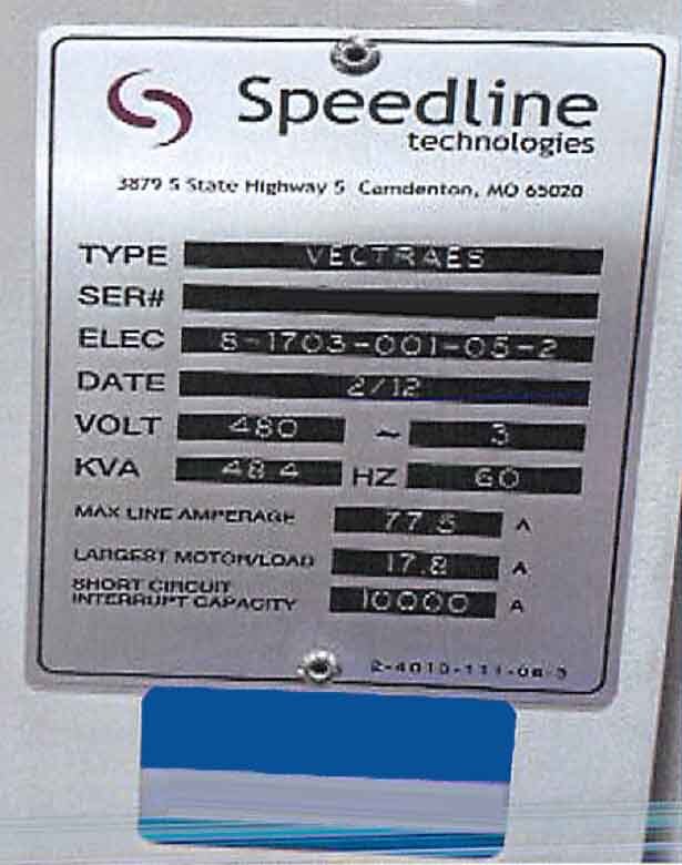 사진 사용됨 ELECTROVERT / SPEEDLINE Vectraes 판매용