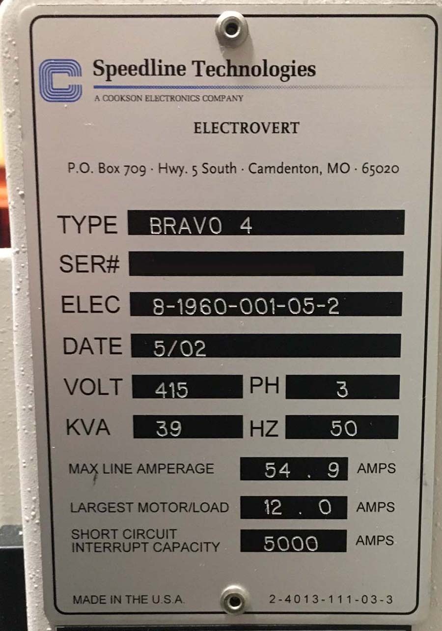 Photo Used ELECTROVERT Bravo 4 For Sale