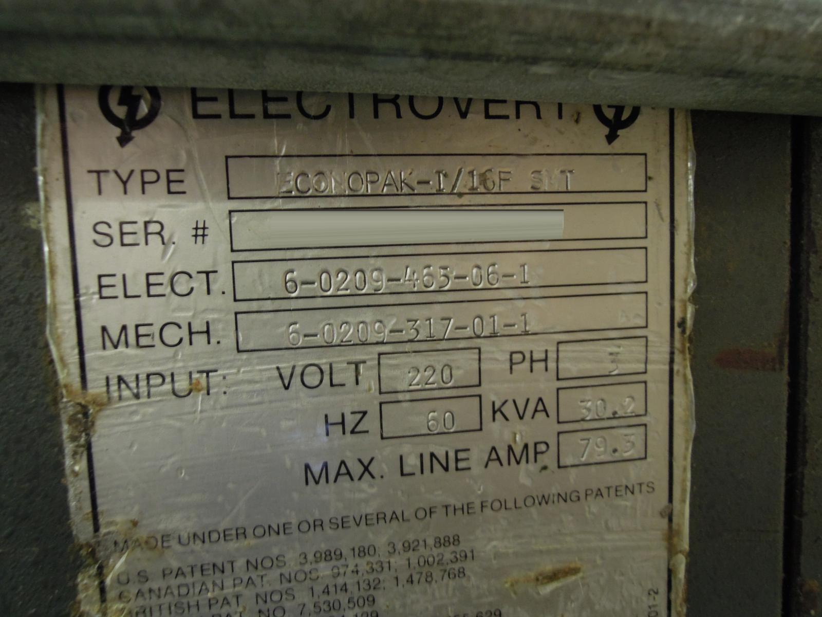 圖為 已使用的 ELECTROVERT ECONOPAK I / 16F 待售