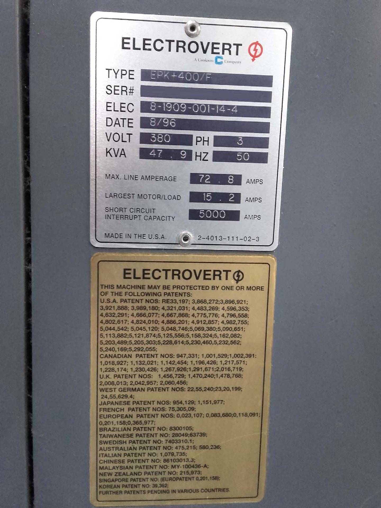 图为 已使用的 ELECTROVERT Econopak Plus EPK 400/F 待售