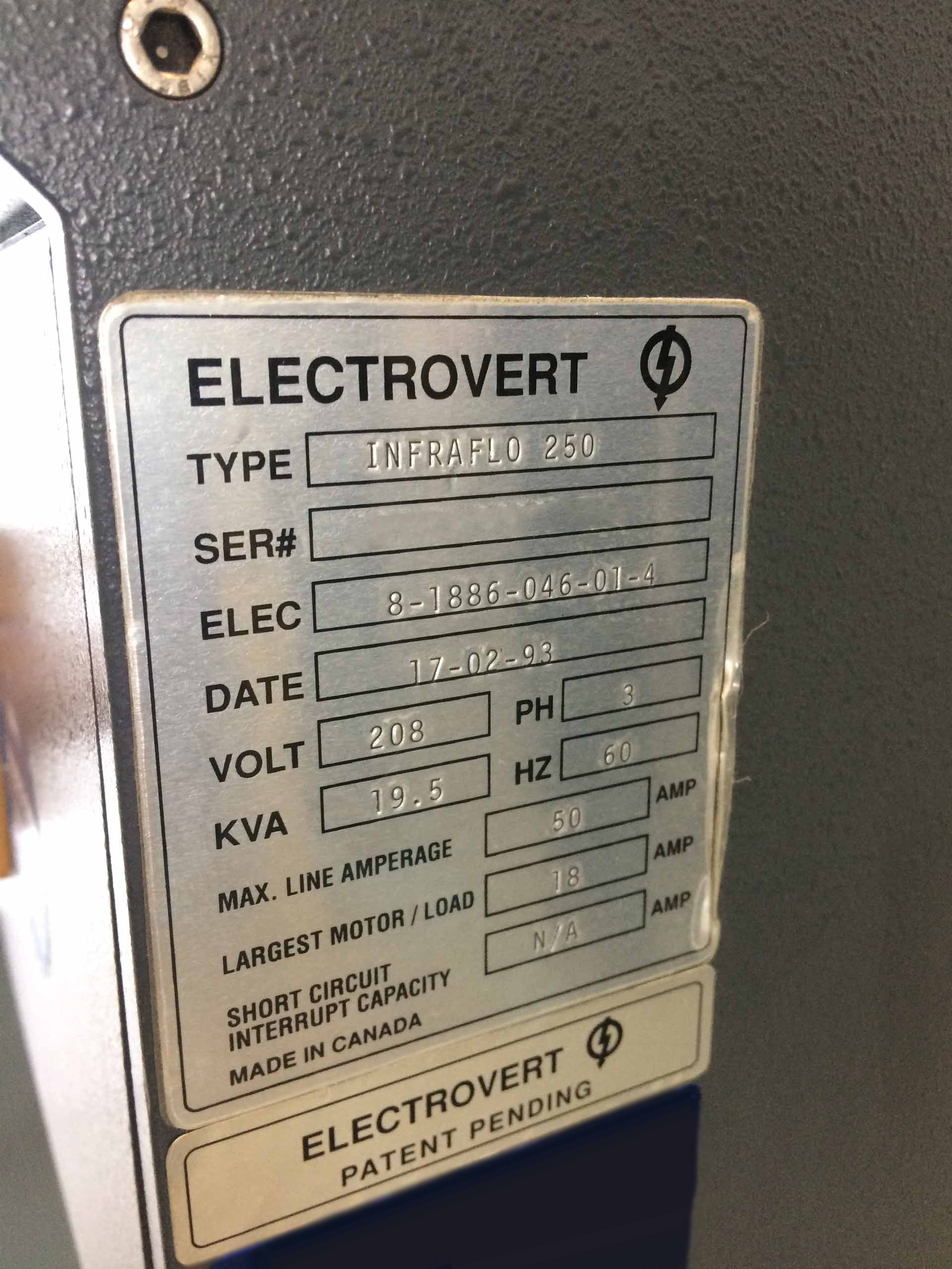 圖為 已使用的 ELECTROVERT Infraflo 250 待售