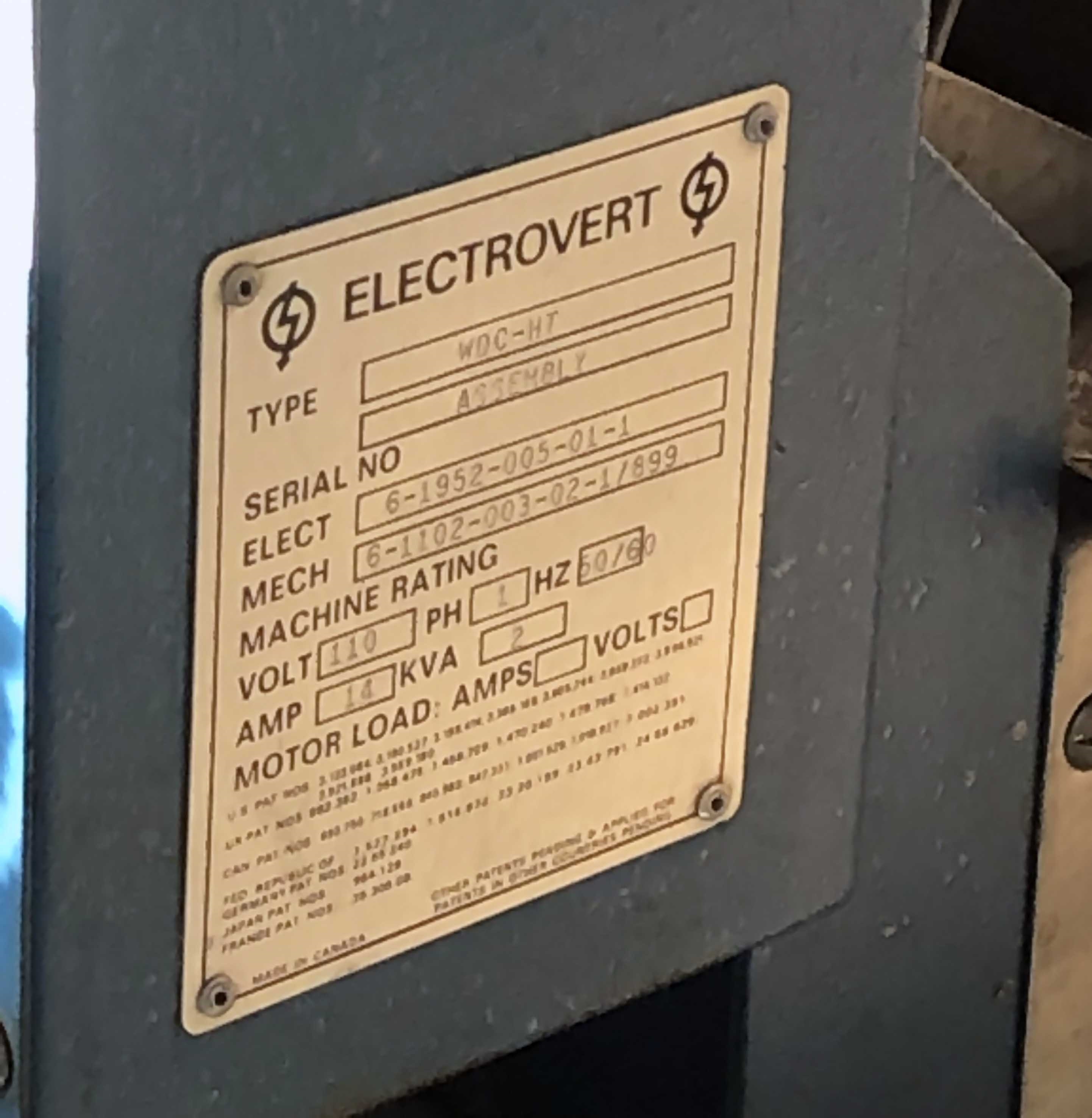 Photo Used ELECTROVERT WDC-HT For Sale