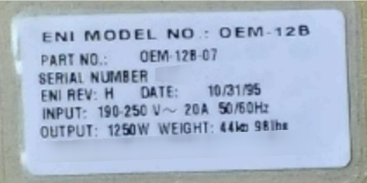 사진 사용됨 ENI / MKS OEM 12B 판매용