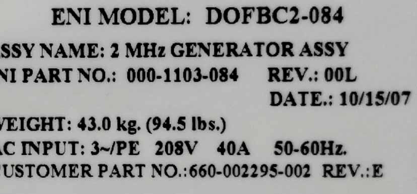 圖為 已使用的 ENI DOFBC2-084 待售