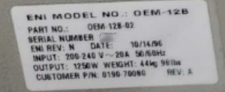 圖為 已使用的 ENI OEM-12B-02 待售