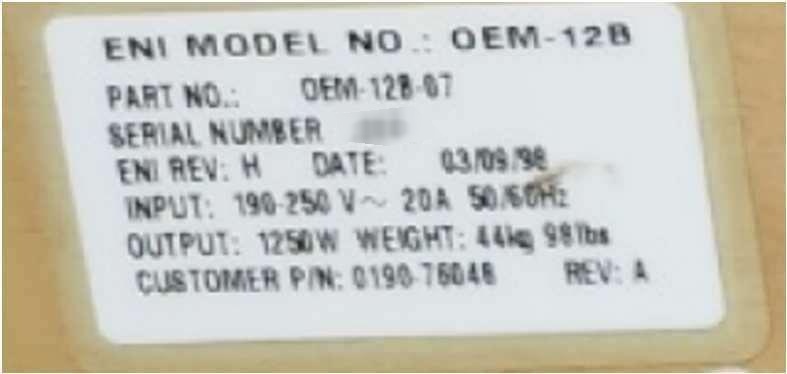 圖為 已使用的 ENI OEM-12B-07 待售