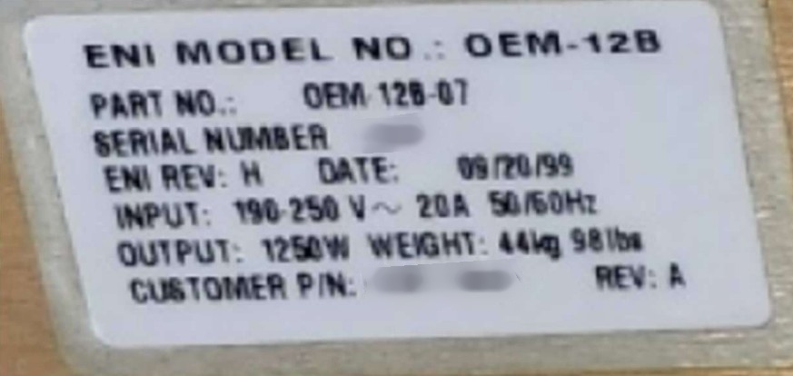 圖為 已使用的 ENI OEM-12B-07 待售