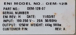 圖為 已使用的 ENI OEM 12B 待售