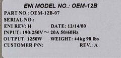 圖為 已使用的 ENI OEM 12B 待售