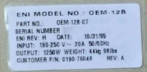 圖為 已使用的 ENI OEM-12B-07 待售