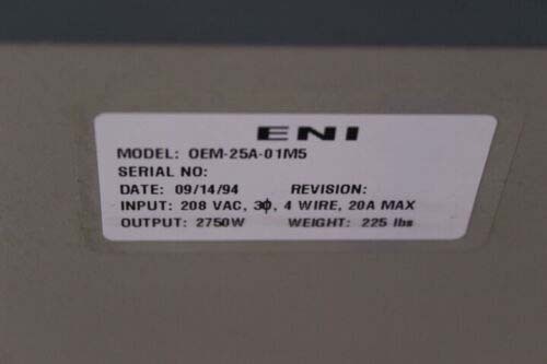 Photo Used ENI OEM-25-01M5 For Sale