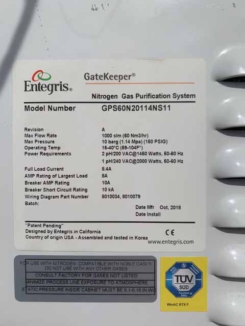 Photo Used ENTEGRIS / GATEKEEPER GPS60N20114NS11 For Sale