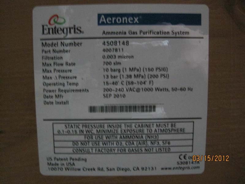 Photo Used ENTEGRIS Aeronex SK Series EGPS12SK For Sale