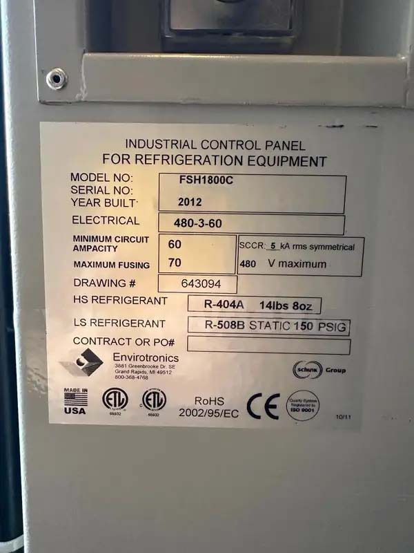 사진 사용됨 ENVIROTRONICS FSH 1800 판매용