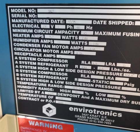 사진 사용됨 ENVIROTRONICS SH-27 판매용