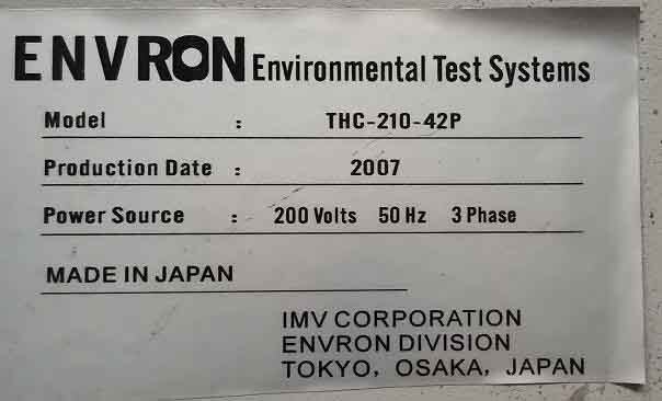 사진 사용됨 ENVRON THC-210-42P 판매용