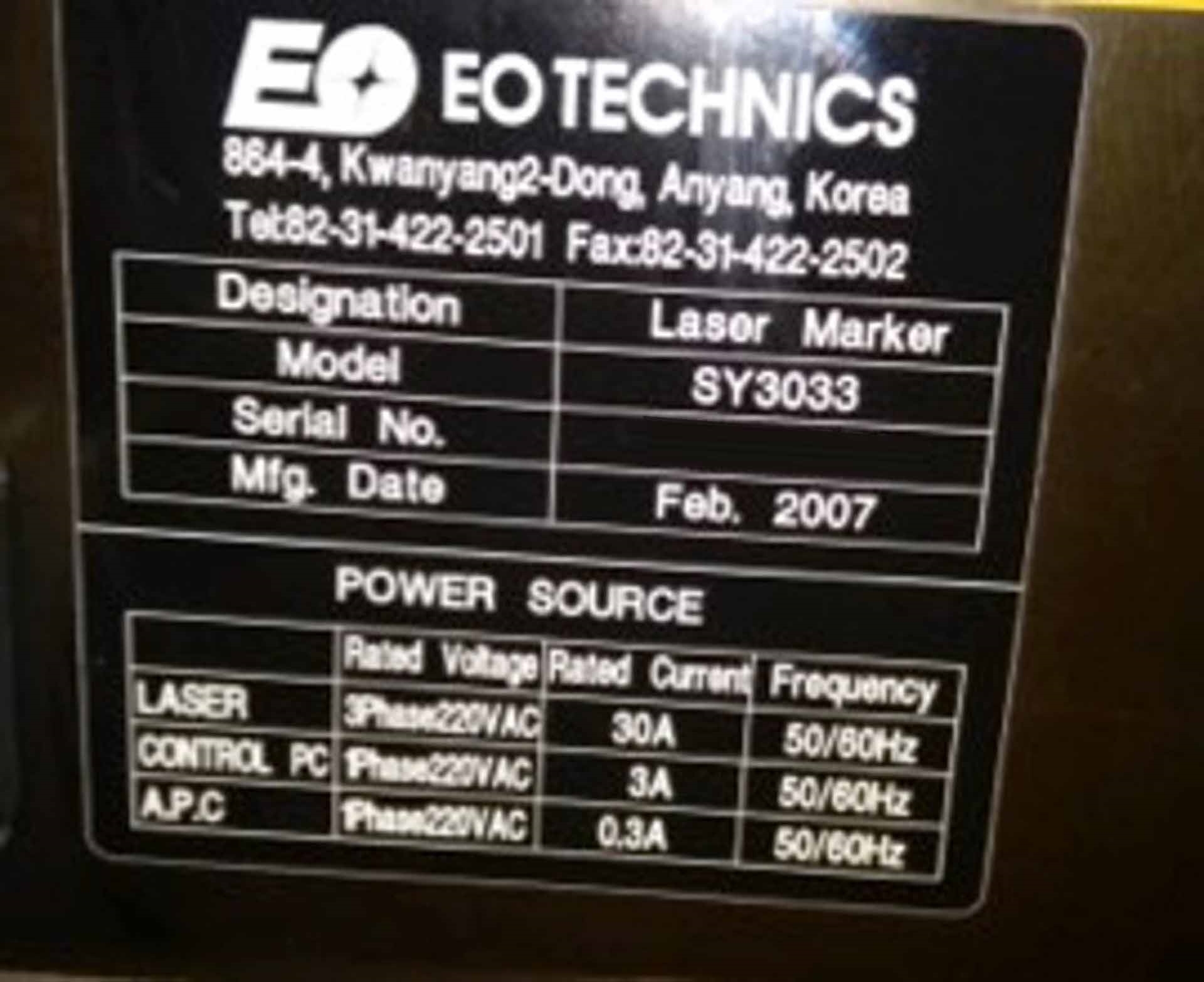 图为 已使用的 EO TECHNICS SY-3033 待售