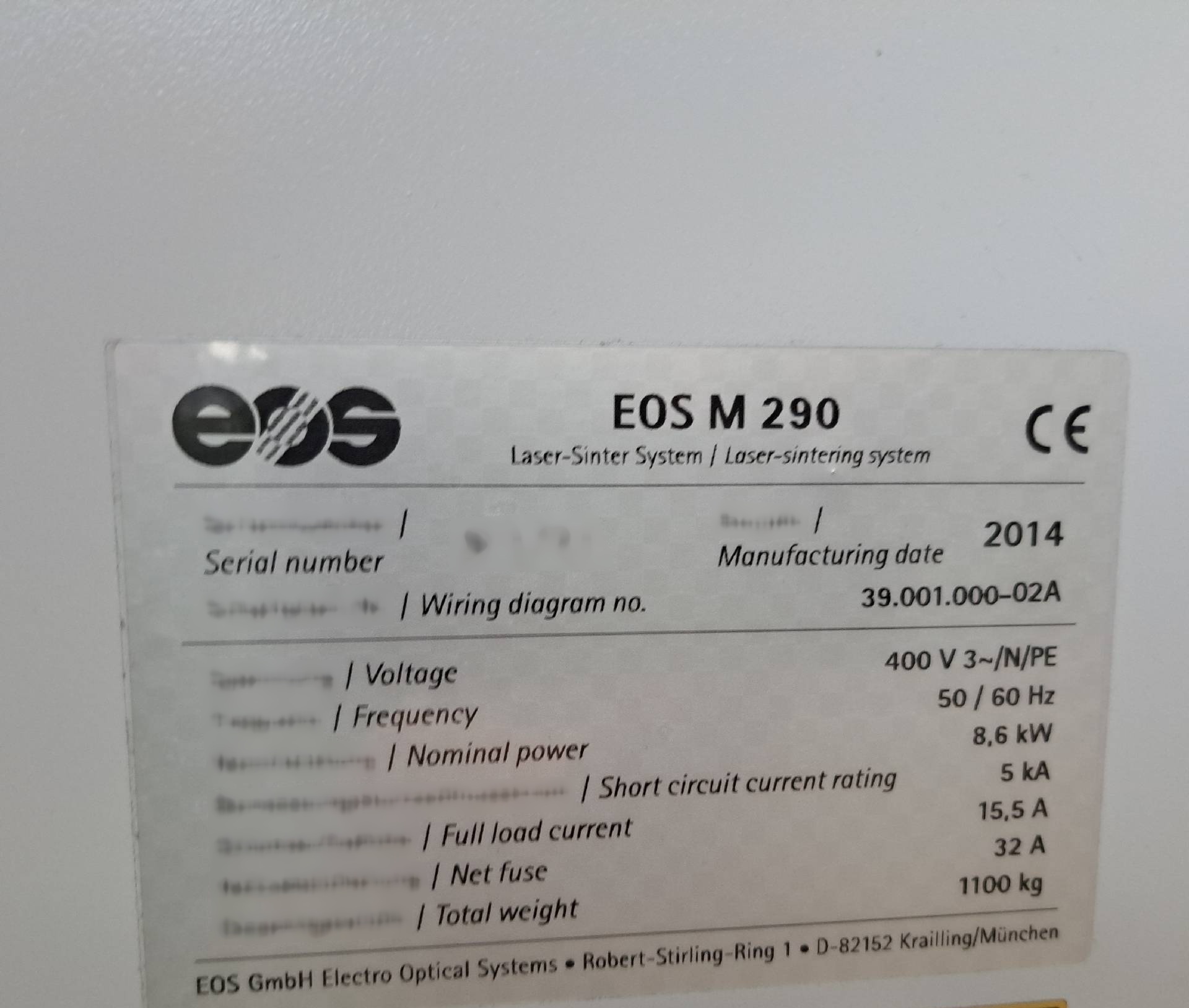 图为 已使用的 EOS EOSINT M290 待售