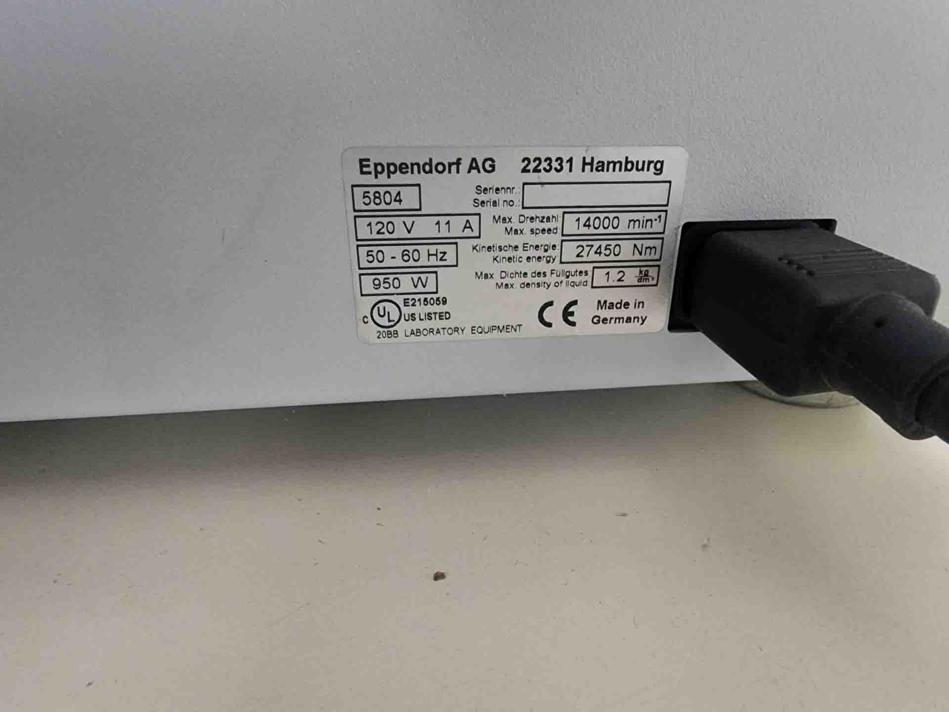 Photo Used EPPENDORF 5804 For Sale