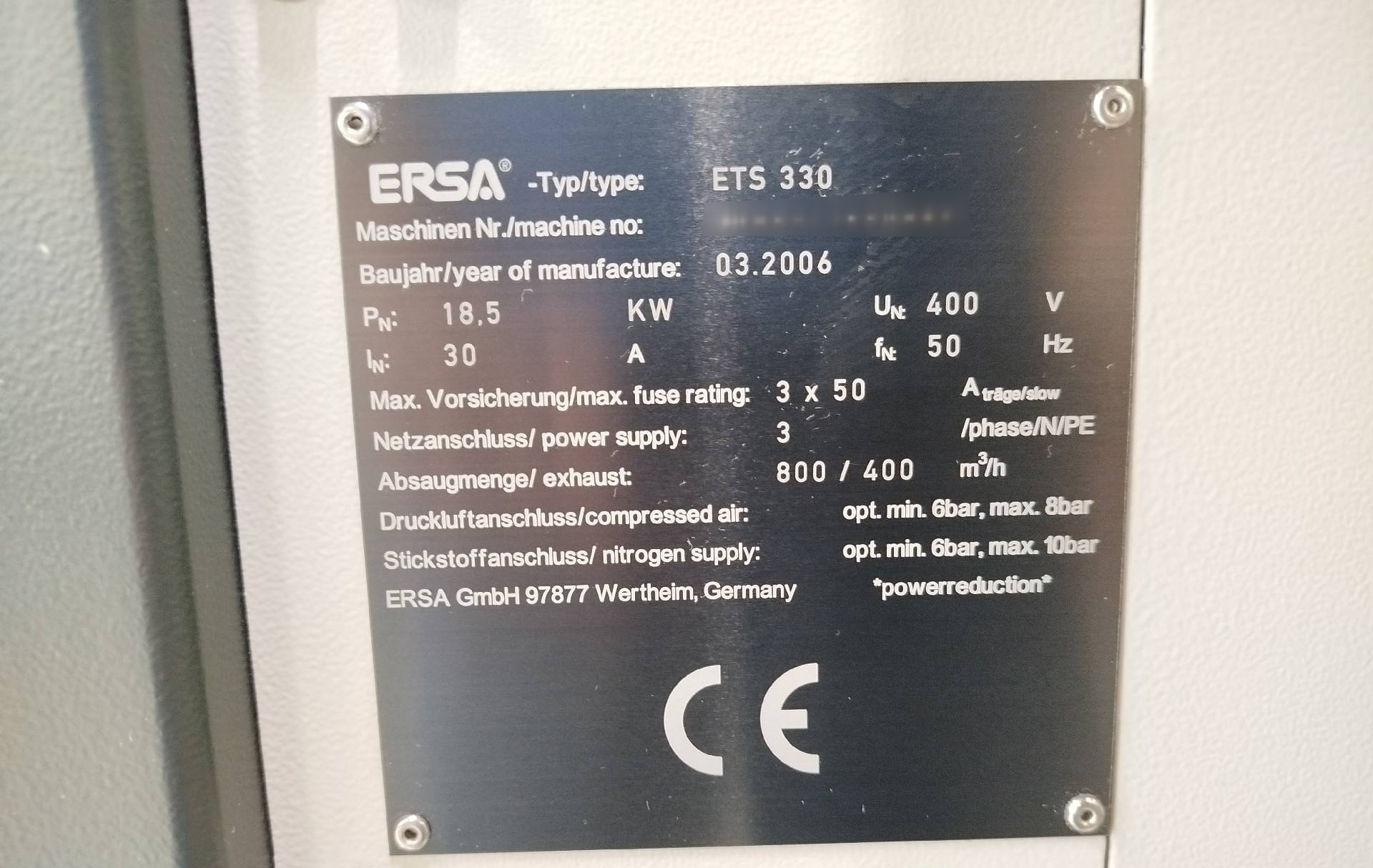 图为 已使用的 ERSA ETS 330 待售