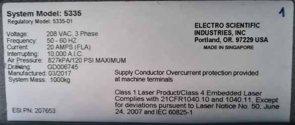 图为 已使用的 ESI 5335 XI 待售