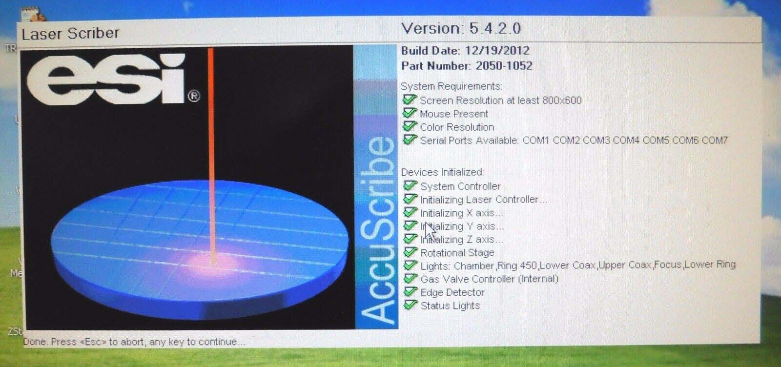 Photo Used ESI AccuScribe 2000 FX For Sale