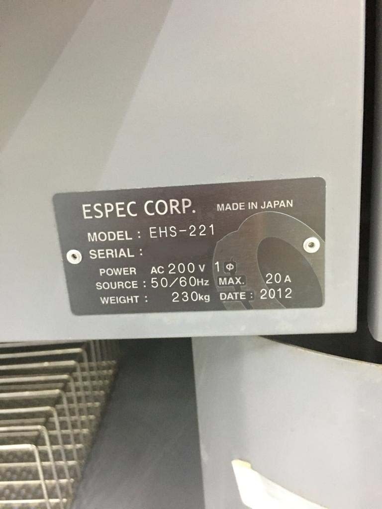 圖為 已使用的 ESPEC EHS-221 待售