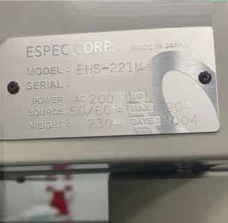 图为 已使用的 ESPEC EHS-221M 待售