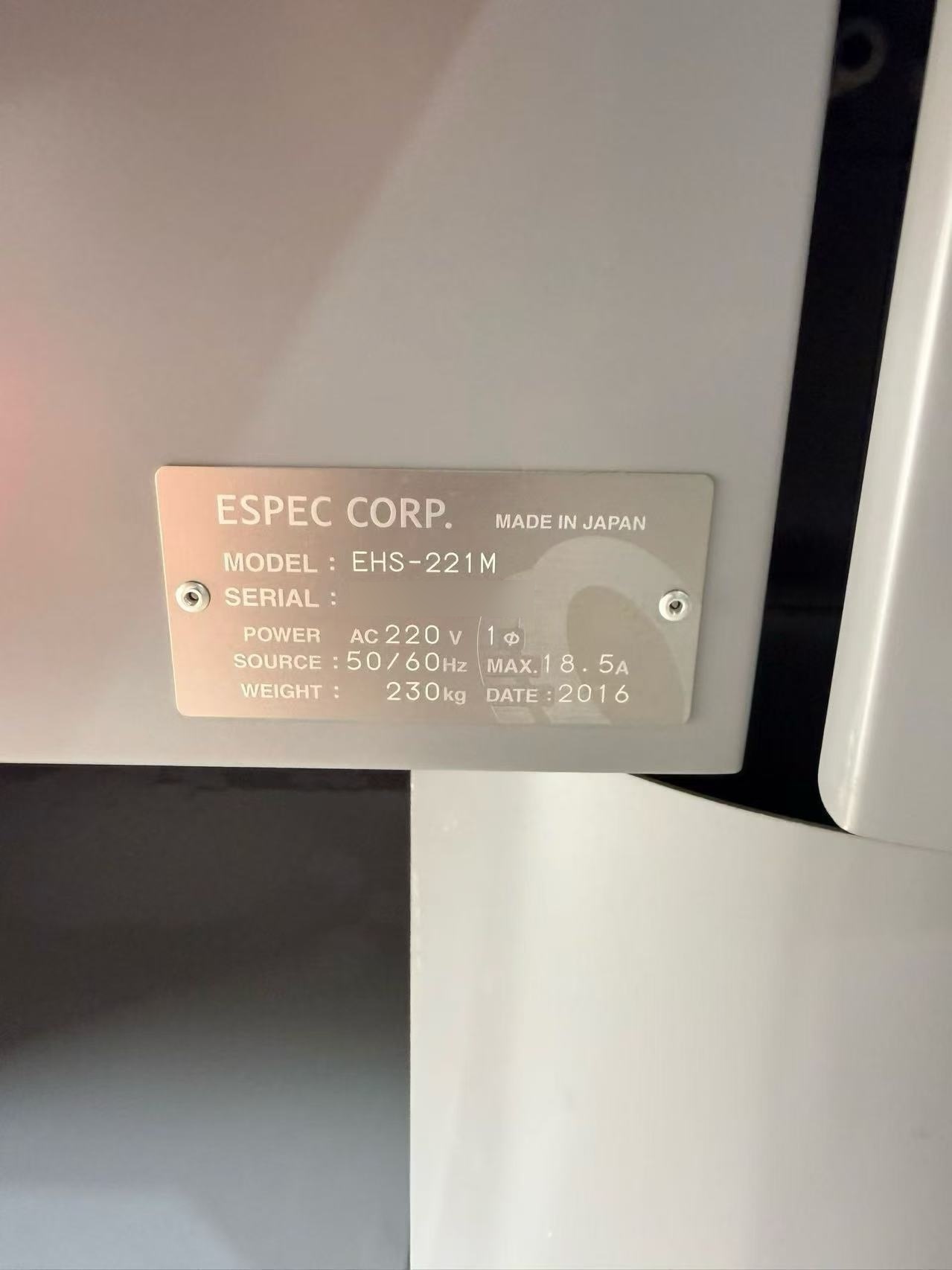 사진 사용됨 ESPEC EHS-221M 판매용